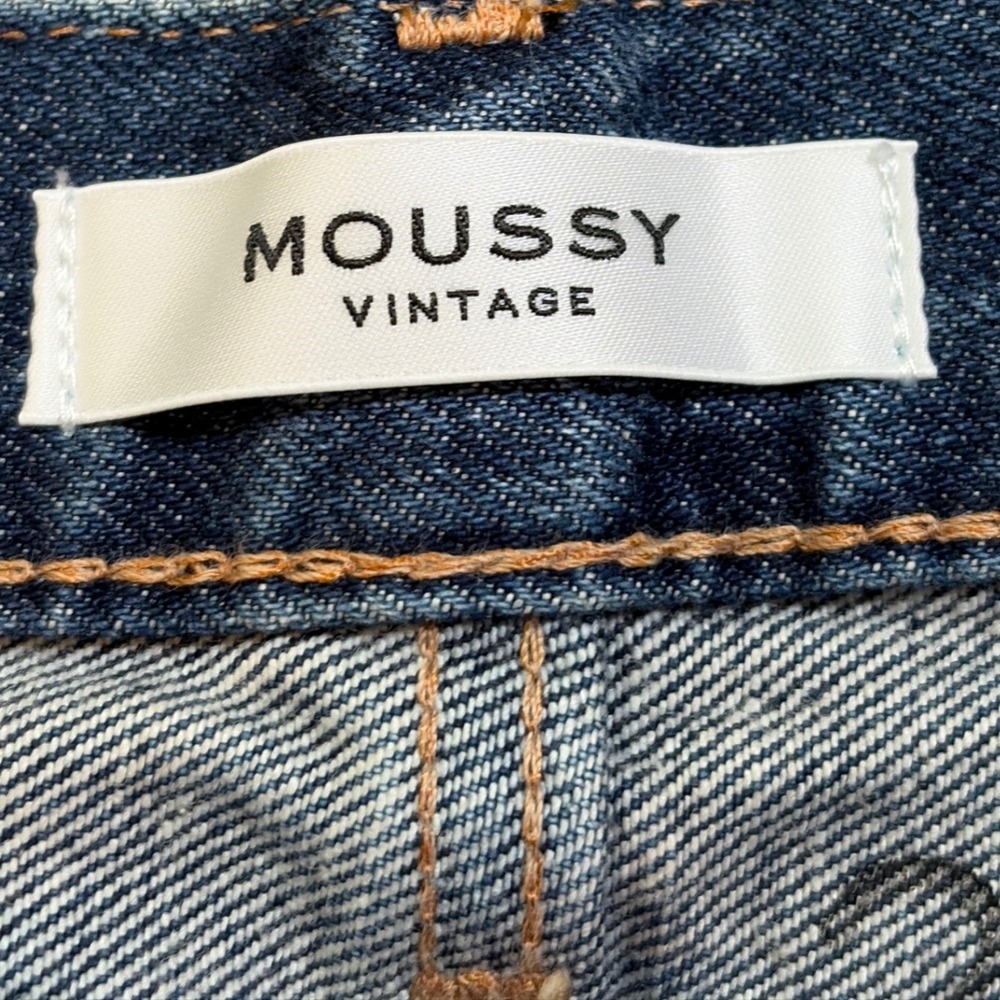 MOUSSY VINTAGE Women Distressed Denim Howa Straight Leg Jeans Blue 28 Concert - Picture 2 of 7